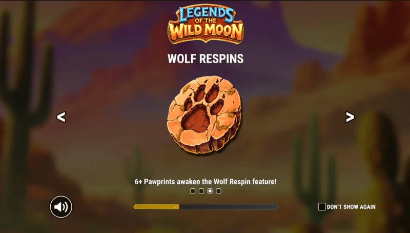 Legends of the Wild Moon - หน้าจอหลักพร้อมวงล้อ